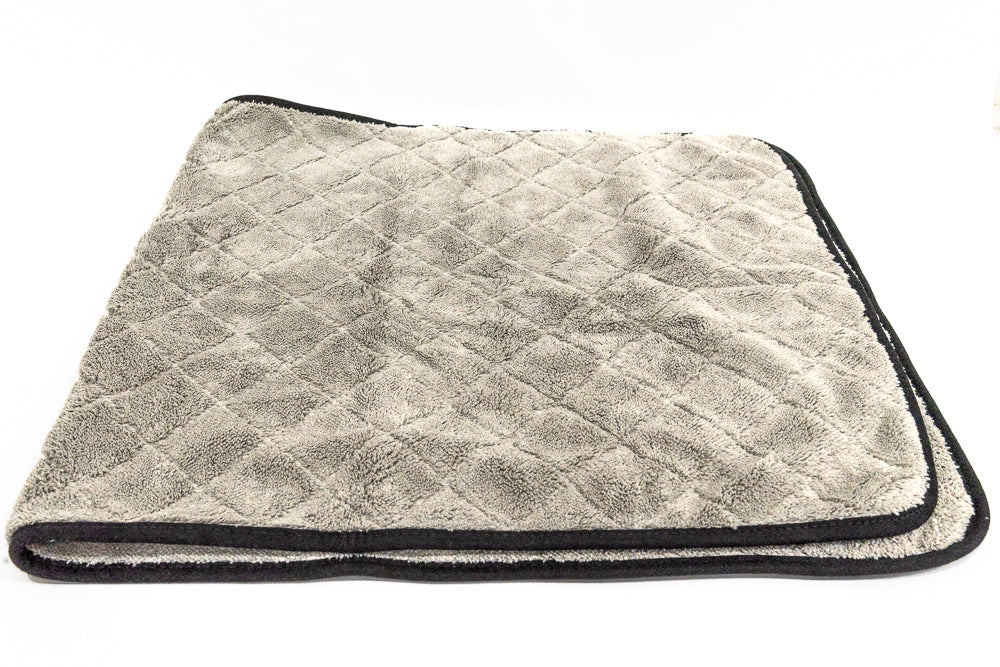 Ceramic Garage Perfect Drying Car Wash Microfiber Towel 20x40 inches 600 GSM Gray with Black Edging 1 Pack
