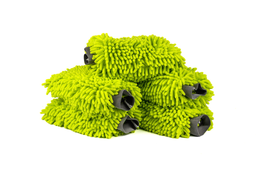 Ceramic Garage Wash Mitt Extra Plush Scratch Free Microfiber - Green 5 pack